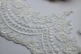 Cream Alencon lace trim/Lace Wedding Dress Lace Fabric/Boho Wedding Dress/Prom Dress/Boho Dress/Bridal Veil Lace/Lace Trim By the yard/AL-13