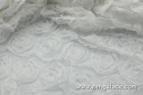 Rose lace fabric/Unique Bridal Lace Top/3D Lace Fabric/Floral Lace Fabric/Chiffon Lace/White lace fabric/Prom Dress/Lace by the yard/FL-08