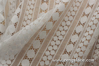 Off-White Lace Fabric/Boho Dress Fabric/Evening Dress Lace Fabric/Boho Wedding Dress/Lace Dress Fabric/French Lace Fabric by the yard/FL-11