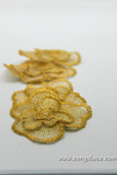 Floral Golden Fabric Flowers/Cute Patches/DIY Hair Bow Flowers/Lace flowers/Lace Applique/3D lace flower/Priced for 4 pieces/DL-08