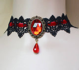 Gothic Choker Necklace/Gothic Jewelry/Steampunk Necklace/Beaded Choker/Victorian Necklace/Vampire Necklace/Gothic Decor/Lace Choker/LN-20