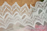 lace trim with floral embroidery, white lace fabric, wedding lace, lace dress, lace skirt, unique bridal lace/lace by the yard/EL-66-OW