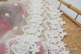 lace trim with floral embroidery, off-white lace fabric, wedding lace, unique bridal lace, lace dress, lace skirt/lace by the yard/EL-69-OW