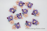 Wedding Corsage Purple/Cute Patches/3D Flower Applique/Bridal Applique/Show Clips/Shoe Applique/Beaded Applique/Priced for one piece/DL-18