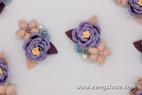 Wedding Corsage Purple/Cute Patches/3D Flower Applique/Bridal Applique/Show Clips/Shoe Applique/Beaded Applique/Priced for one piece/DL-18