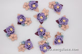 Wedding Corsage Purple/Cute Patches/3D Flower Applique/Bridal Applique/Show Clips/Shoe Applique/Beaded Applique/Priced for one piece/DL-18