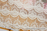 lace trim with floral embroidery/boho romper lace/layered lace/off-white lace/wedding lace/unique bridal lace top/lace by the yard/EL-77-OW