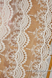 lace trim with floral embroidery/boho romper lace/layered lace/off-white lace/wedding lace/unique bridal lace top/lace by the yard/EL-77-OW