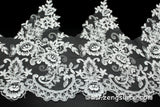 Bridal Lace Trim/Off-White Lace Trim/Off-White Alencon lace trim/Boho Wedding Dress Lace/Lace Wedding Dress/Bridal Veil Lace Trim/AL-16