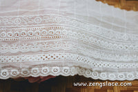 Eyelet Lace Trim/Antique Lace/Vintage Dress Lace/Boho Dress Lace/Vintage Wedding Dress/Lace Dress/Lace Fabric by the yard/EY-17