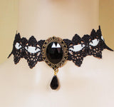 Gothic Choker Necklace/Gothic Jewelry/Steampunk Necklace/Beaded Choker/Victorian Necklace/Vampire Necklace/Gothic Decor/Lace Choker/LN-20