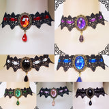 Gothic Choker Necklace/Gothic Jewelry/Steampunk Necklace/Beaded Choker/Victorian Necklace/Vampire Necklace/Gothic Decor/Lace Choker/LN-20