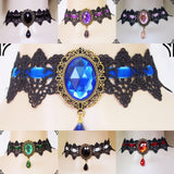 Gothic Choker Necklace/Gothic Jewelry/Steampunk Necklace/Beaded Choker/Victorian Necklace/Vampire Necklace/Gothic Decor/Lace Choker/LN-20