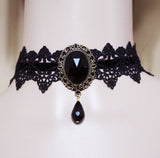 Gothic Choker Necklace/Gothic Jewelry/Steampunk Necklace/Beaded Choker/Victorian Necklace/Vampire Necklace/Gothic Decor/Lace Choker/LN-20