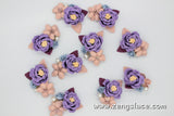 Wedding Corsage Purple/Cute Patches/3D Flower Applique/Bridal Applique/Show Clips/Shoe Applique/Beaded Applique/Priced for one piece/DL-18