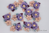 Wedding Corsage Purple/Cute Patches/3D Flower Applique/Bridal Applique/Show Clips/Shoe Applique/Beaded Applique/Priced for one piece/DL-18