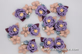 Wedding Corsage Purple/Cute Patches/3D Flower Applique/Bridal Applique/Show Clips/Shoe Applique/Beaded Applique/Priced for one piece/DL-18