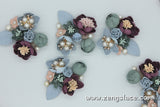 Wedding Corsage Pale Green/Cute Patches/3D Flower Applique/Bridal Applique/Show Clips/Shoe Applique/Beaded Applique/Priced for 1 pc/DL-20