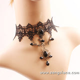 Gothic Choker Necklace/Gothic Jewelry/Steampunk Necklace/Beaded Choker/Victorian Necklace/Vampire Necklace/Gothic Decor/Lace Choker/LN-25-BL