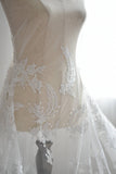 Off-White Bridal Lace Fabric with Floral Embroidery/Prom Dress Fabric/Evening Dress/Lace Wedding Dress/Unique Bridal Lace/FL-61