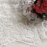 Off-White Sequin Lace Fabric/Floral Lace Fabric/Unique Bridal Lace with Sequin/Evening Dress/Wedding Dress Lace/Prom Dress Fabric/FL-81