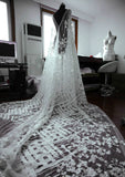 Off-White Lace Fabric/Unique Bridal Lace/Evening Dress/Lace Wedding Dress/Boho Wedding Dress/Prom Dress Fabric/FL-84