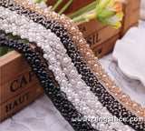 pearl beaded Trim/bridal sash trim/jewelry trim/pearl beading trim/luxury trim/heavy beading trimming/bead strip/DL-23