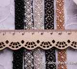 pearl beaded Trim/bridal sash trim/jewelry trim/pearl beading trim/luxury trim/heavy beading trimming/bead strip/DL-23