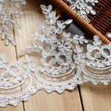 Bridal Lace Trim/Off-White Lace Trim/Off-White Alencon lace trim/Boho Wedding Dress Lace/Lace Wedding Dress/Bridal Veil Lace Trim/AL-44