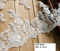 Bridal Lace Trim/Off-White Lace Trim/Off-White Alencon lace trim/Boho Wedding Dress Lace/Lace Wedding Dress/Bridal Veil Lace Trim/AL-50