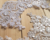 Ivory Alencon lace trim/Lace Wedding Dress Lace Fabric/Boho Wedding Dress/Prom Dress/Boho Dress/Bridal Veil Lace/Lace Trim By the yard/AL-25