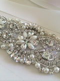 Bridal Belt/Bridal Sash/Wedding Dress Belt/Wedding Belt/Rhinestone Applique/Wedding Sash/Rhinestone Belt/Beaded Belt/RA-05