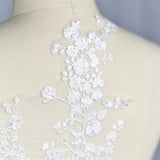 Bridal Lace Applique/Off-white Alencon Lace Applique/Boho Wedding Dress Applique/Prom Dress Applique/Luxury applique/ALA-58