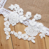 Bridal Lace Applique Pair/Off-white Alencon lace Applique/Boho Wedding Dress Applique/Prom Dress Applique/Luxury Applique/ALA-97