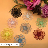 Flower lace applique/Floral Lace Applique/Lace Patch, two layers lace flower applique, priced by pair LA-53