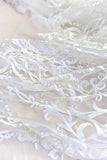 Off-White Bridal Lace Fabric Embroidered with Victorian Pattern/Unique Bridal Lace/Lace Wedding Dress/Evening Dress/Prom Dress Fabric/FL-55