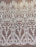 Off-White Bridal Lace Fabric Embroidered with Victorian Pattern/Unique Bridal Lace/Lace Wedding Dress/Evening Dress/Prom Dress Fabric/FL-55