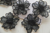 Flower lace applique/Cute Patches/Floral Lace Applique/Lace Patch, two layers lace flower applique, priced by pair  LA-54