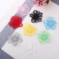 Flower lace applique/Cute Patches/Floral Lace Applique/Lace Patch, two layers lace flower applique, priced by pair  LA-54