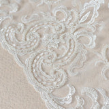 Beaded Bridal Lace Fabric/Beaded Alencon Lace/Lace Wedding Dress/Prom Dress Fabric/Evening Dress/Unique Bridal Lace/FL-63