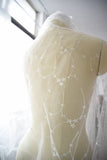 Off-White Lace Fabric Embroidered with Vine Pattern/Lace Wedding Dress/Evening Dress/Boho Wedding Dress/Boho Dress/Prom Dress/FL-66