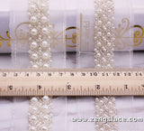 pearl beaded Trim/bridal sash trim/jewelry trim/pearl beading trim/luxury trim/heavy beading trim/beaded strip/DL-22