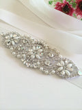 Bridal Belt/Bridal Sash/Wedding Dress Belt/Wedding Belt/Rhinestone Applique/Wedding Sash/Rhinestone Belt/Beaded Belt/RA-05