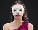 Masquerade Mask/Masks For Masquerade/Venetian Mask/Half Mask/Lace Mask/Masquerade Mask Men/Gift for her/Gift for him/LM-14-BL