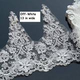 Bridal Lace Trim/Off-White Lace Trim/Off-White Alencon lace trim/Boho Wedding Dress Lace/Lace Wedding Dress/Bridal Veil Lace Trim/AL-64