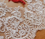 Bridal Lace Trim/Off-White Lace Trim/Off-White Alencon lace trim/Boho Wedding Dress Lace/Lace Wedding Dress/Bridal Veil Lace Trim/AL-65