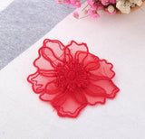 Flower lace applique/Cute Patches/Floral Lace Applique/Lace Patch, two layers lace flower applique, priced by pair  LA-54