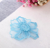 Flower lace applique/Cute Patches/Floral Lace Applique/Lace Patch, two layers lace flower applique, priced by pair  LA-54