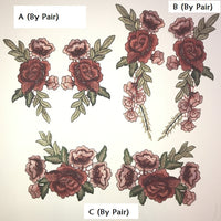 Red Rose Lace Flower Applique/Cute Patches/Grad Gowns, Garments, Costume Design/LA-65